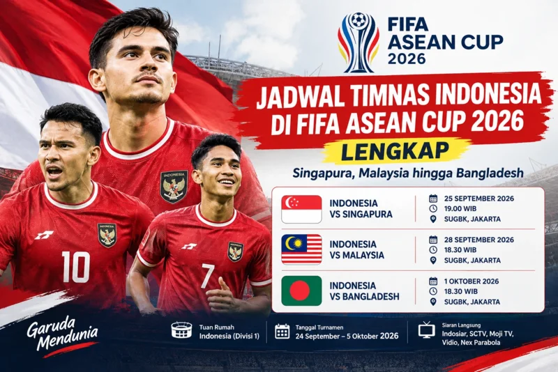 Jadwal Timnas Indonesia di FIFA ASEAN Cup 2026 Lengkap Singapura, Malaysia hingga Bangladesh.webp